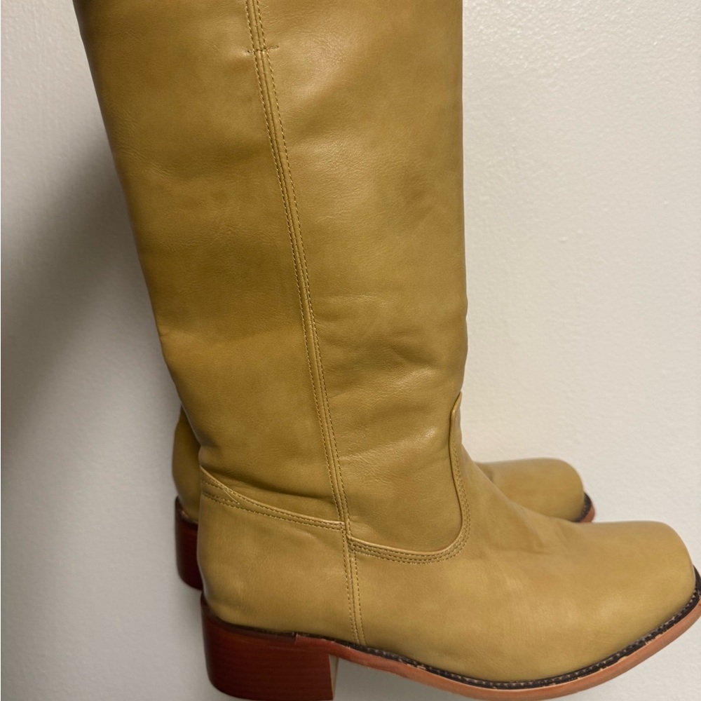 Tan Leather just below the knee Boots